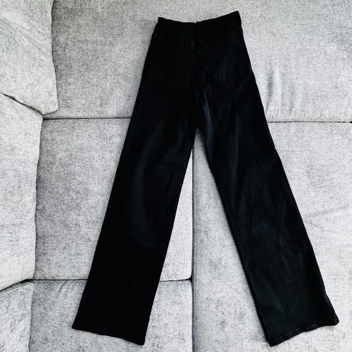 Denim Long Tall Sally Jeans Women Size US 4 LTS Tall Black Pant Stretch Wide Leg - Picture 2 of 18