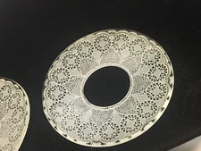 2  Items-   Vintage  Glass Bobeche Taper  Candle Wax Catcher  Drip Plate