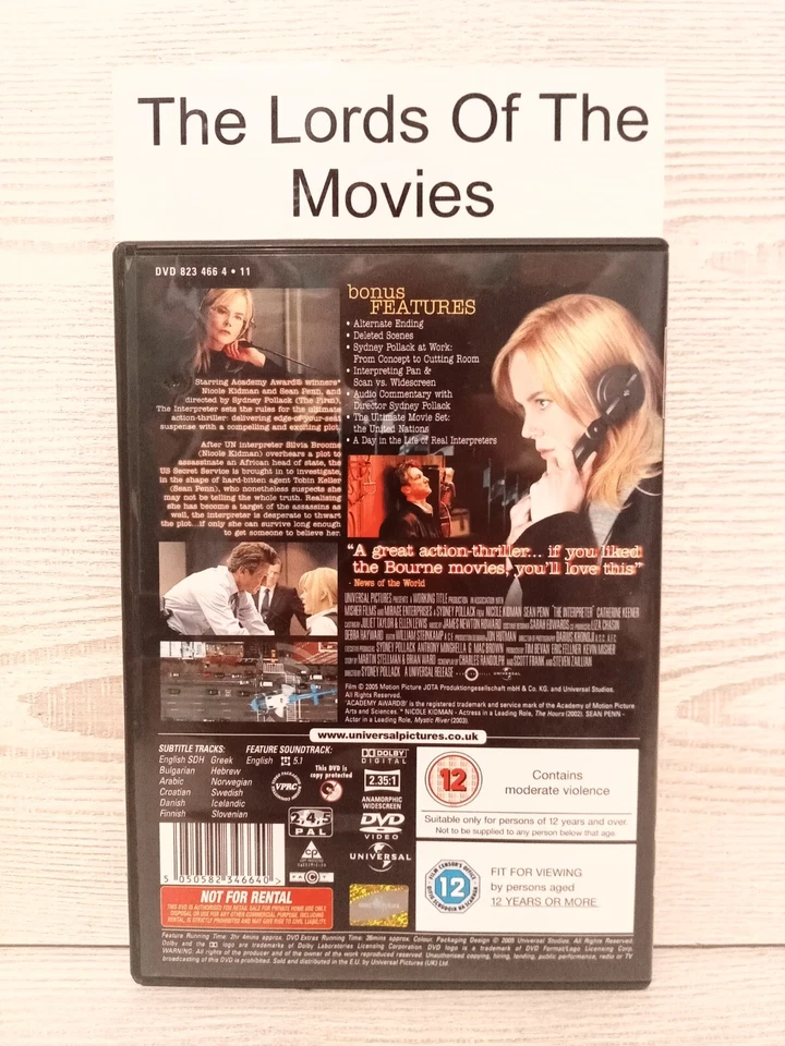 The Interpreter (DVD, 2005) Nicole Kidman {Action Thriller} Sean Penn [Reg 2] UK - Image 4 of 4