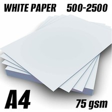 A4 White Paper Reams 75 GSM Plain Printer Sheet 500 & 2500 School Office Print