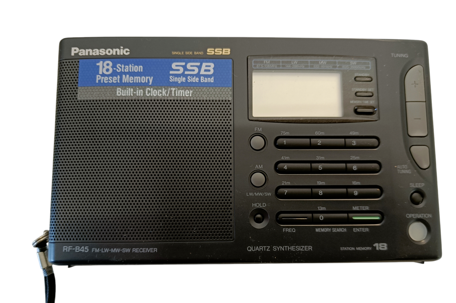 Panasonic RF-B45 Tragbares Kurzwellenradio SSB FM inkl. Tasche