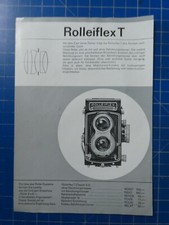 Arkusz informacyjny Rolleiflex T H14490