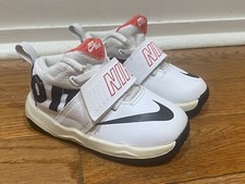 NIKE Team Hustle D8 Just Do It Shoes White AQ9978-100 Infant/Toddler Sz 7C