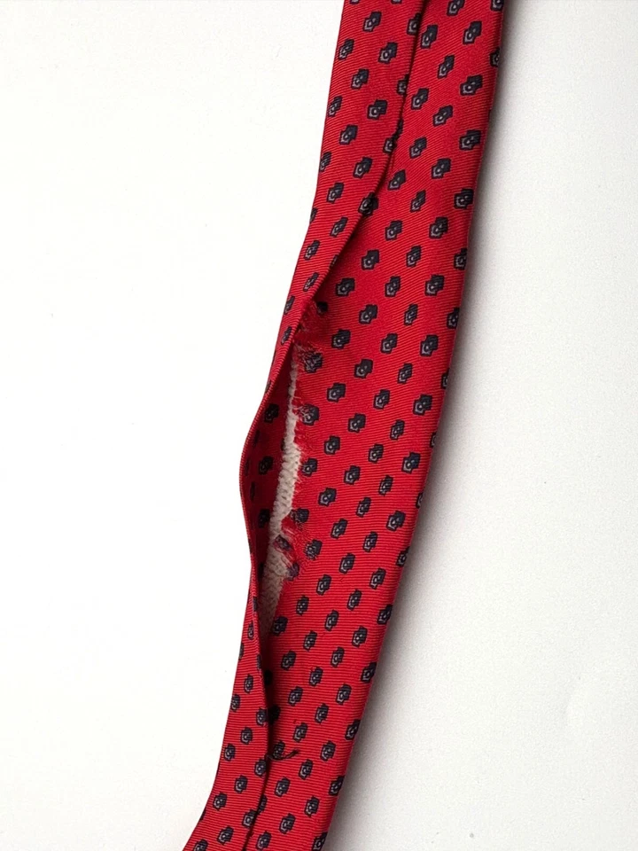 Corbata Lunares Roja LANVIN Nueva York París 3" Ancho, 58" Largo VER Foto 4 de 4