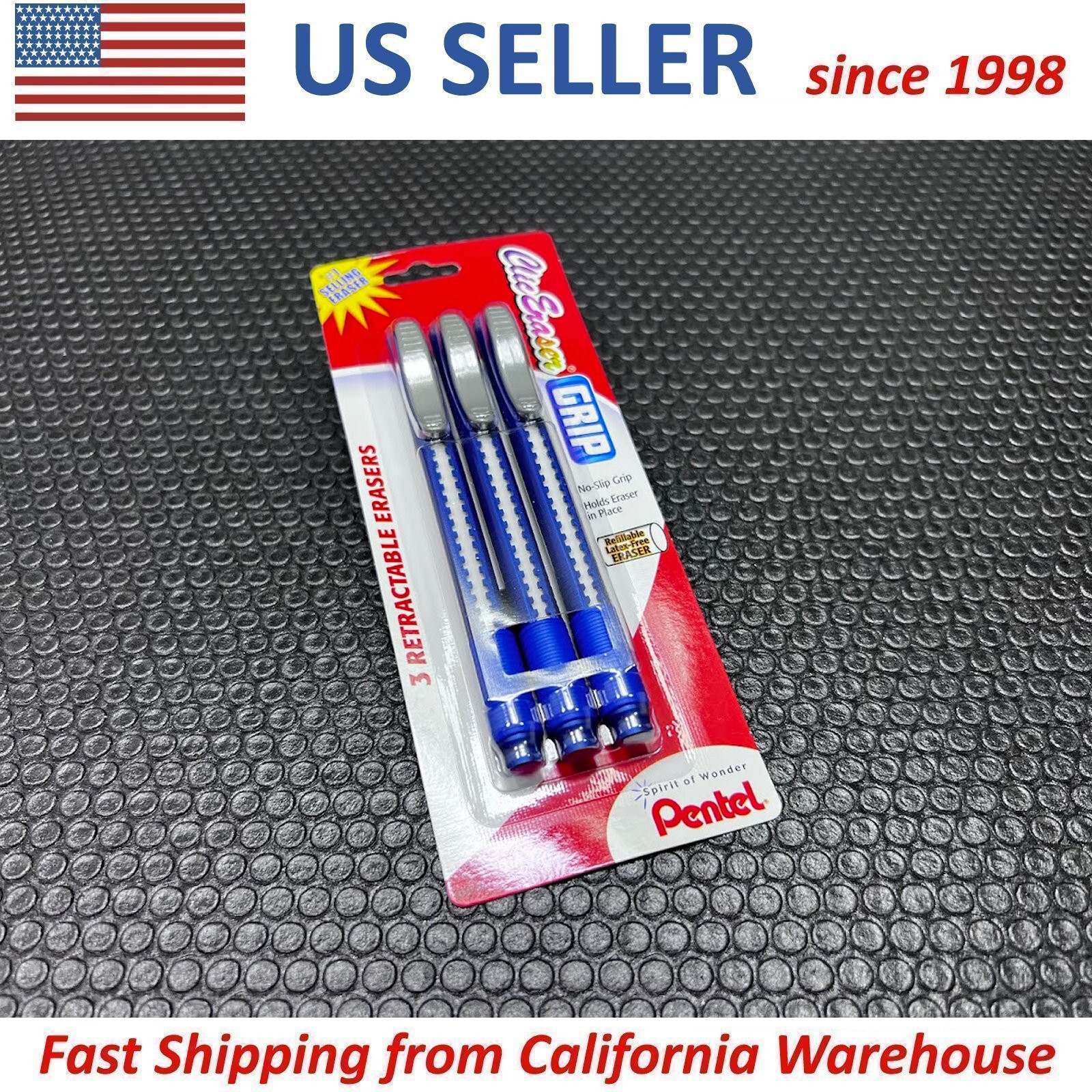 Retractable Refill Eraser Blue New