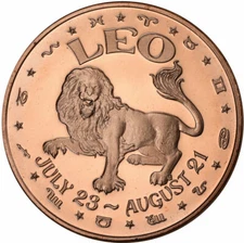 1 oz Copper Round - Leo