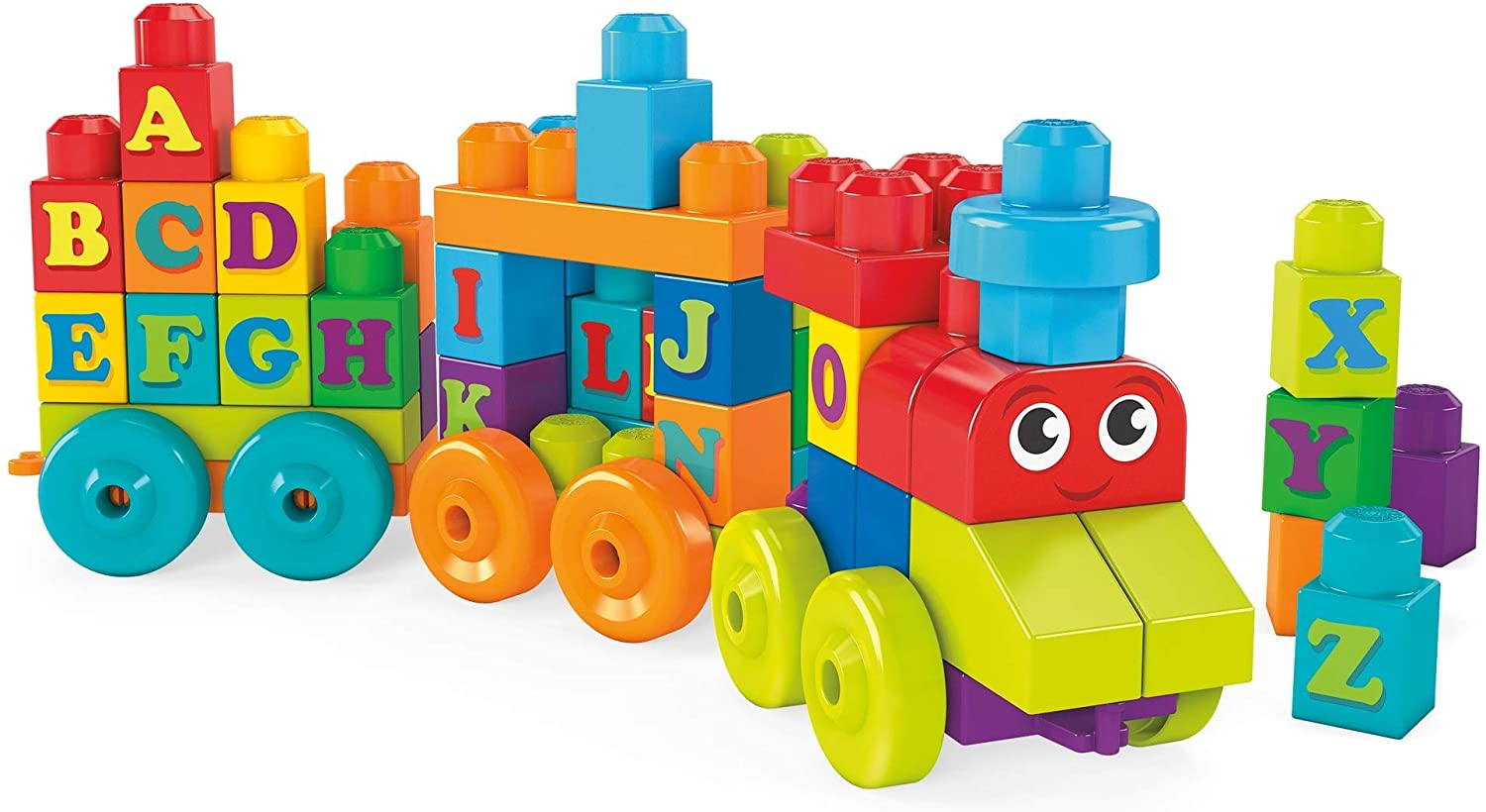 mega bloks abc learning train building set