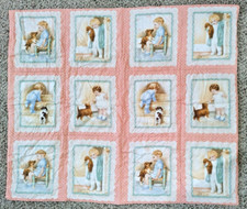 Growing Up Together Blanket 4 artist Besse Pease Gutmann prints Approx 41" x 35"