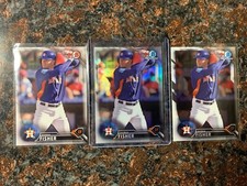 Derek Fisher RC LOT 3x 2016 Bowman Draft Refractor Chrome & Base #BDC138 Astros