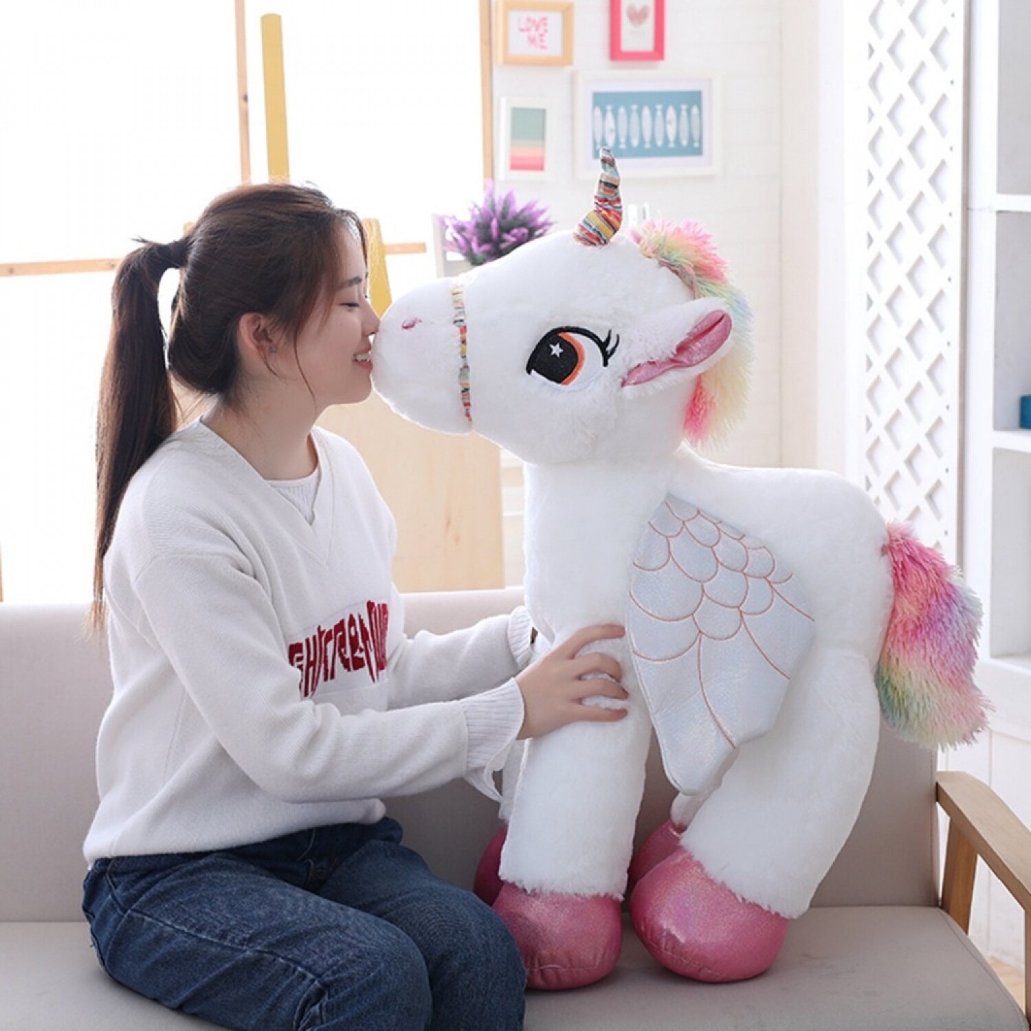 big stuffed unicorn toy
