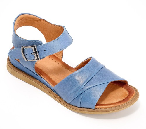 Miz Mooz Leather Adjustable Low Wedge Sandals Haley Jeans 9W (EU40)