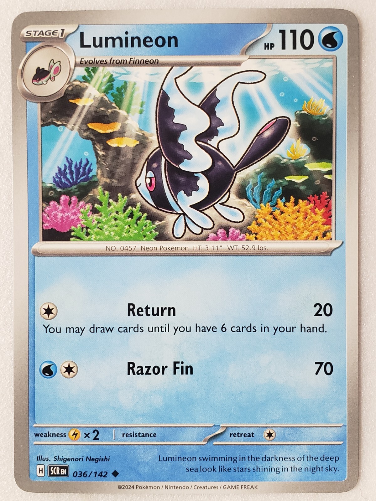 Lumineon 036/142 NM / M - Stellar Crown Pokemon Card - $2 Combined Shipping