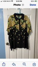 Vintage Bob Mackie Short Sleeve Silk Blouse