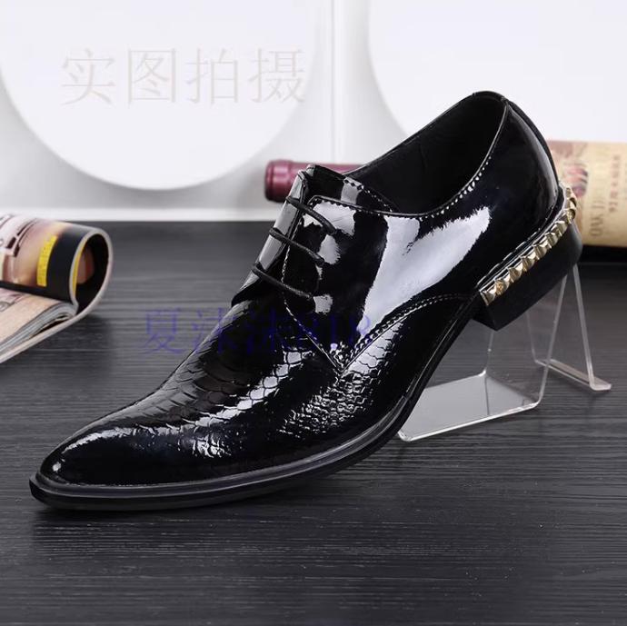 SAOLA Oxford da uomo in metallo a punta pelle di serpente slip on pelle scarpe da sposa oversize