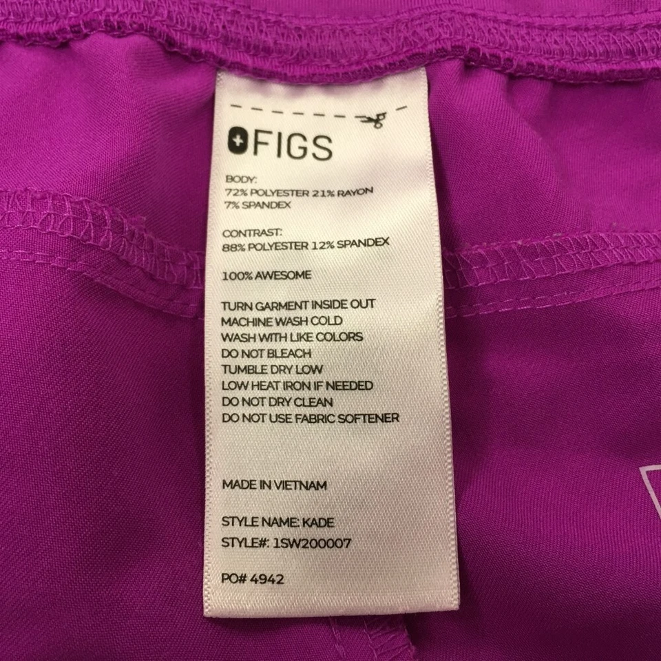 Figs Women's Scrub Kade Pant Size 4XL Petite Purple Pull-on Stretch Nursing - Image 2 of 4