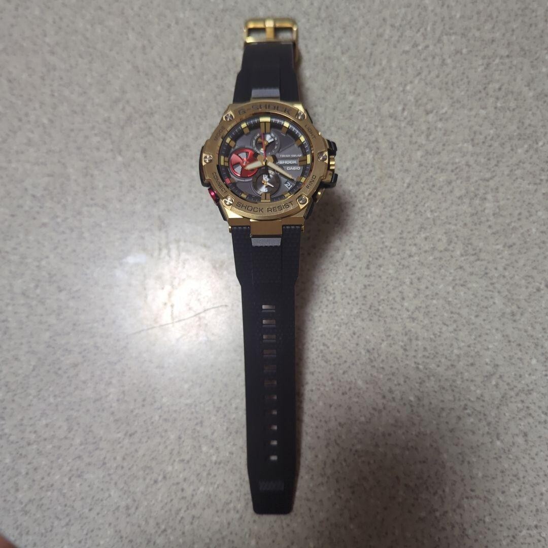 【美品】G-SHOCK G-STEEL GST-B100RH-1AJR ゴールド カシオGショックGスチール GST-B100RH-1AJR “八村塁
