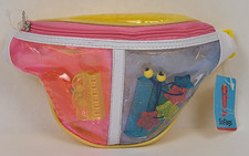 Vtg Six Flags Vinyl Fanny Pack Souvenir Pink Yellow Girls Hair Accessories Y2K