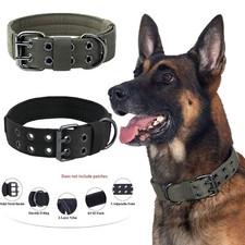 Tactical Heavy Duty Nylon Large Dog Training Collar Military With Metal Buckle