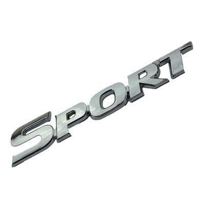 CHROME SPORT SCRIPT EMBLEM/BADGE FOR HOOD TRUNK DOOR UNIVERSAL