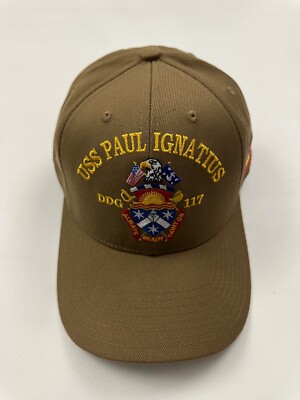 The Corps USS Paul Ignatius DDG 117 Beige Baseball Hat Cap One Size
