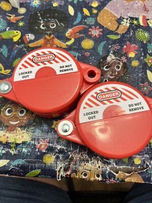 2x Gate Valve Lockout Device, for 1'' to 2-1/2'' Diameter Valve, Red