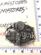 VINTAGE 1987 R-55 SISKIYOU NEW YORK SOUVENIR PEWTER BELT BUCKLE USA MADE