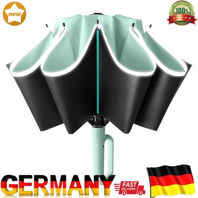 Fully Automatic Reverse Folding Umbrella Windproof for Sun/Rain Days (Green)