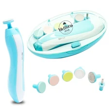 Electric Baby Nail File Trimmer/Manicure Toddler Toes Trim Nails Polish Set Blue