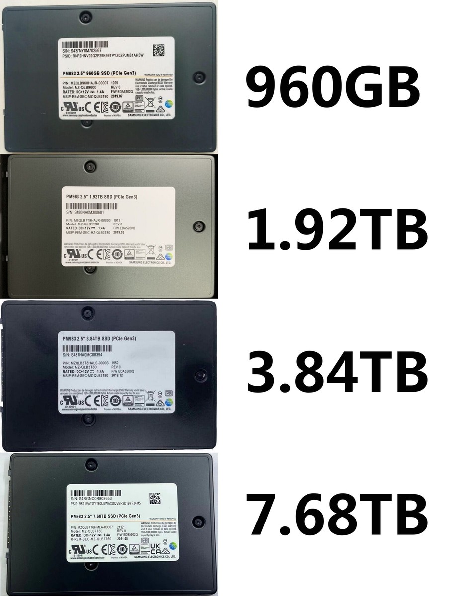 Samsung PM983 960GB SATA III TLC SSD (PCI-E Gen3)  LOT