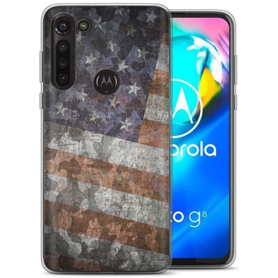 TalkingCase Slim Case for Motorola Moto G8 Power, US American Flag 2 Print,USA