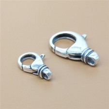 925 Sterling Silver Plain Lobster Clasp Small or Large for Bracelet Necklace