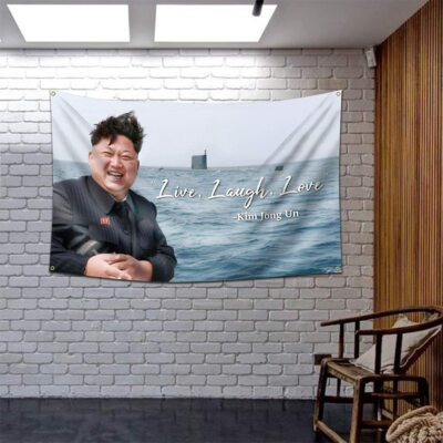 Funny College Flag Kim Jong Un Live Laugh Love 3x5ft Decor Banner Room Garage US