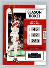 2021-22 Panini Contenders #31 Pascal Siakam Game Ticket Red Toronto Raptors
