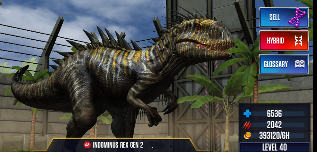 Jurassic World O Jogo #57 Indominus Rex Gen 2 Level Maximo 40 - Jogo de  Dinossauro