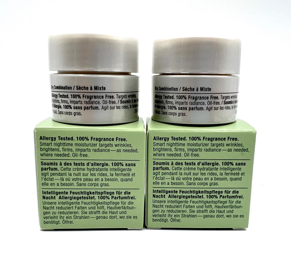 ¡En caja! 2 de Clinique Smart Night Crema Hidratante Reparadora Personalizada 0.24 OZ*2=0.48 OZ Foto 2 de 4