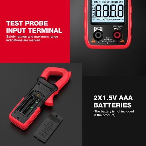 HABOTEST TA8315C/D/E Digital Clamp Meter AC DC Current Multimeter Voltage Tester - Picture 11 of 16