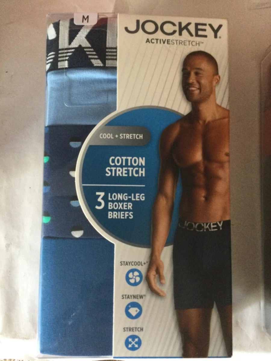 Jockey Staycool Mens 3 Pack Long Leg Boxer Briefs