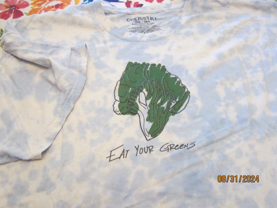 Веган химии галстук окрашенный футболка - 3XL - светло-синий/белый - Изображение 2 из 2