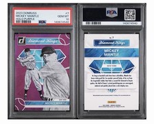 PSA 10 GEM 2023 DONRUSS DIAMOND KINGS HOLO PURPLE MICKEY MANTLE IMPOSSIBLE POP 2