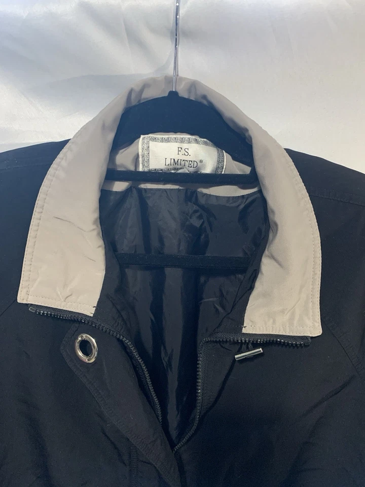 F S Limited Fleet Street Black Lightweight Coat Vintage Windbreaker - Image 3 of 4