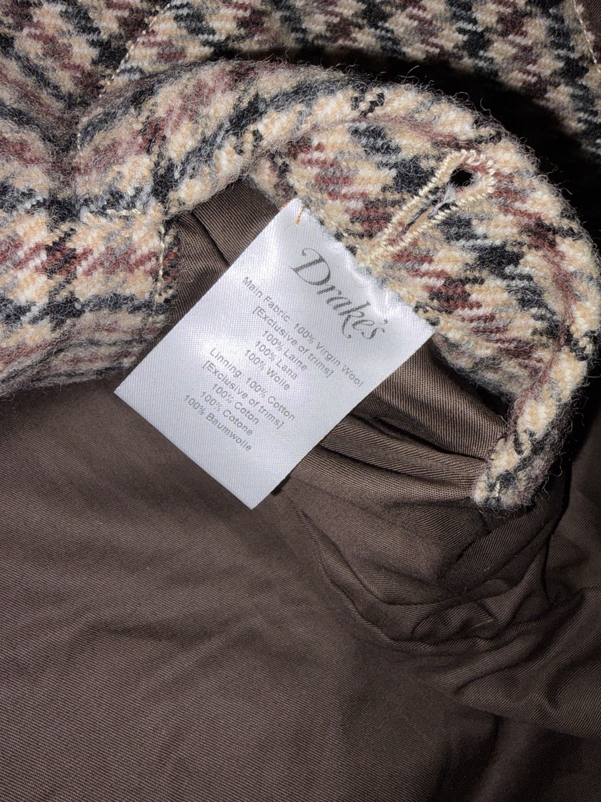 Drake’s Artist Checked Tweed Wool Chore Jacket Brand New 40 image 6