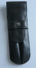 Brown Bear Schreibgeräte - Etui- Hülle -  Leder Schwarz für 2 Stifte NEU