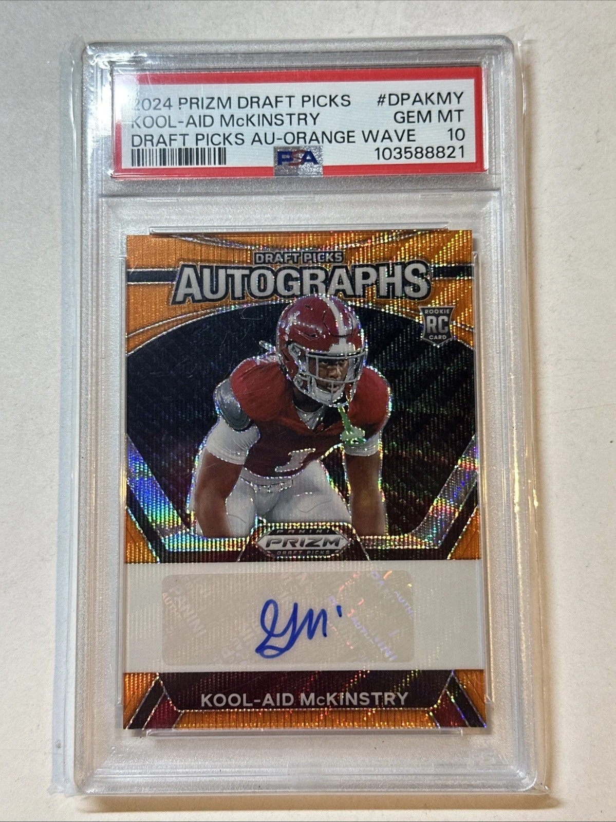 Kool-Aid McKinstry Panini Prizm Draft Picks Draft Picks Autographs #DPAKMY Orange Wave