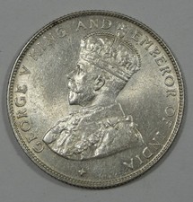 1920 Straits Settlements (Malaysia) George V Silver 50c Choice BRILLIANT UNC
