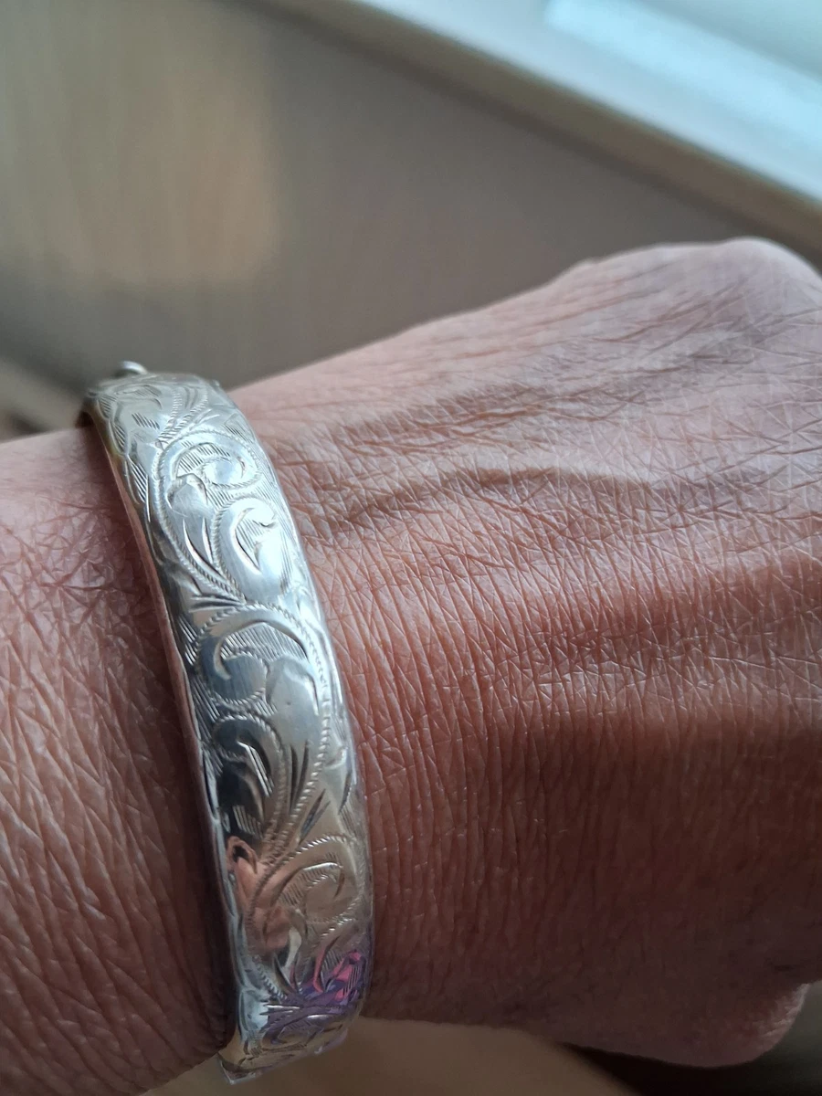 Vintage Armreif massiv Sterlingsilber mit Scharnier