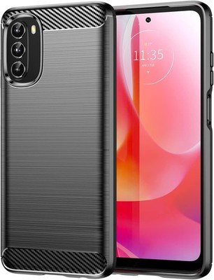 Motorola Moto G 5G 2022 Phone Case, Shockproof Carbon Fiber Jacket, Soft TPU Bla