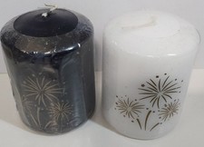 COPPIA CANDELE CAPODANNO "FUOCHI D'ARTIFICIO" 5,5cm x 8cm