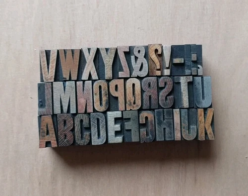 Wooden Letterpress Printing Blocks Full Alphabet 2.6cm High +Ampersand Etc