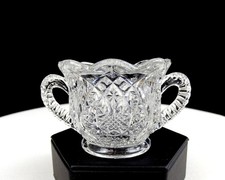 EAPG BRYCE HIGBEE MADORA ARROWHEAD IN OVAL PATTERN GLASS 2.25" CHILDS SUGAR BOWL