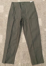 Nike Life Fatigue Pants Loose Fit Straight Woven FV5533-222 Green Men's Size 30